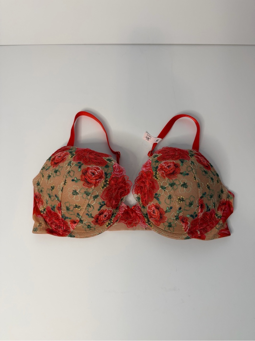 Victoria’s Secret Dream Angels Floral Embroidered Push-Up Bra 36C NWT